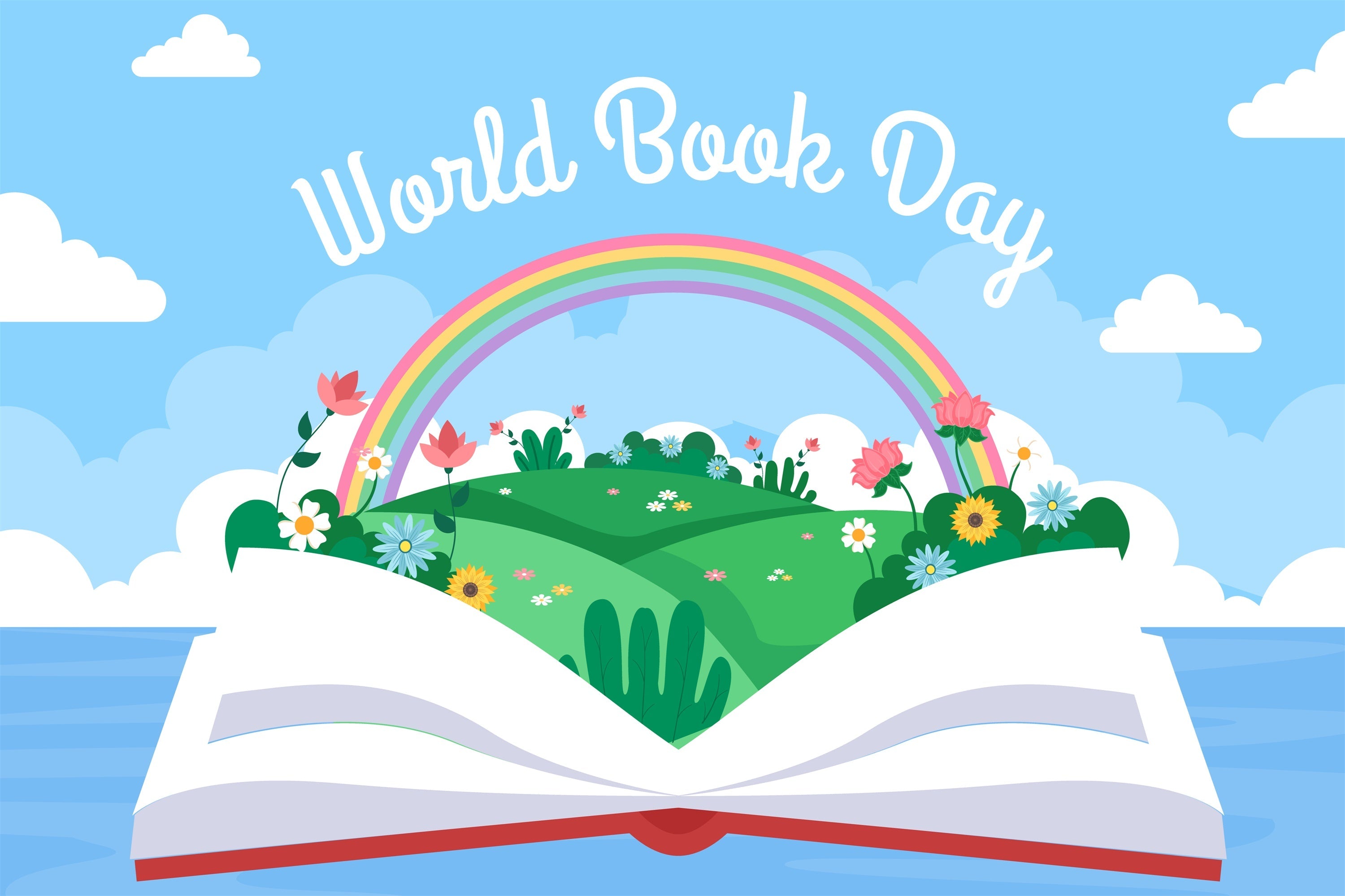Welttag des Buches Backdrop Bunter Regenbogen Buch Backdrop CJJ3-69