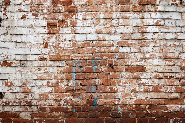 Backsteinmauer Fotohintergrund Gealterter weiß getünchter Backsteinhintergrund CJJ3-9