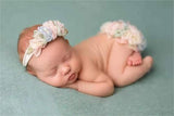 Neugeborene Fotografie Requisiten Floral Pom Pom Kleid für Baby Girl (mit passenden Kopfbedeckung) CL3