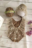 Neugeborene Fotografie Requisiten Spitze einteiliges Kleid für Baby-Mädchen (mit passenden Kopfbedeckung) CL5
