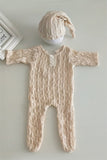 Einteilige Anzüge für Neugeborene aus fadengewobener Baumwolle (mit passenden Kopfbedeckungen) CL6