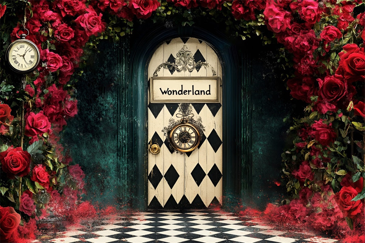 Ostern Fotografie Backdrops Dark Wonderland Rose Door Backdrop CSH2-110