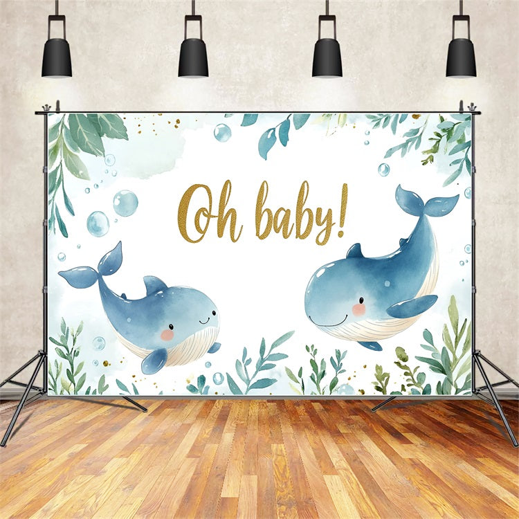 Whale Baby Dusche Hintergrund Ozean Joyful Backdrop CSH2-119