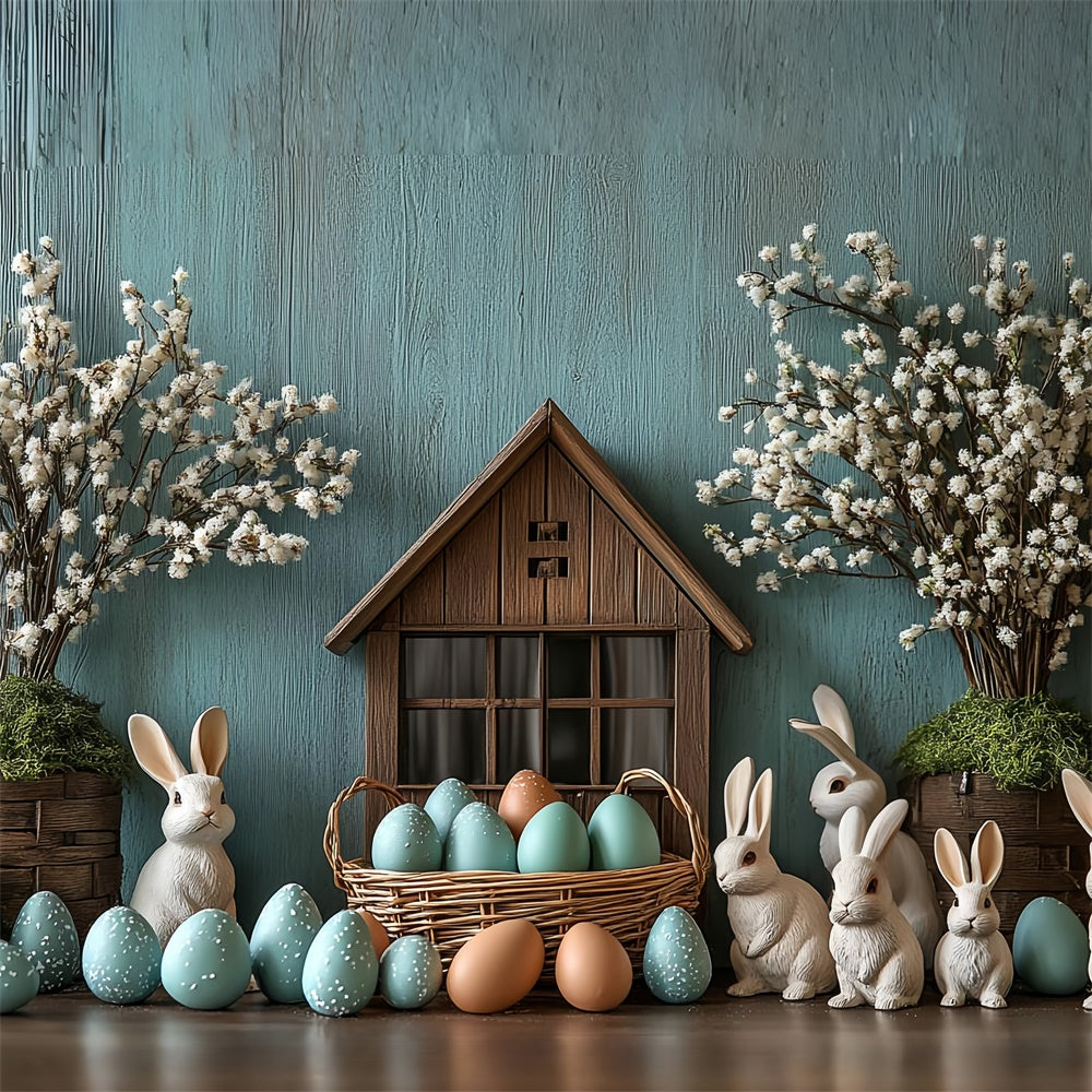 Ostern Fotografie Backdrops Hase Korb Pastell Eier Backdrop CSH2-2