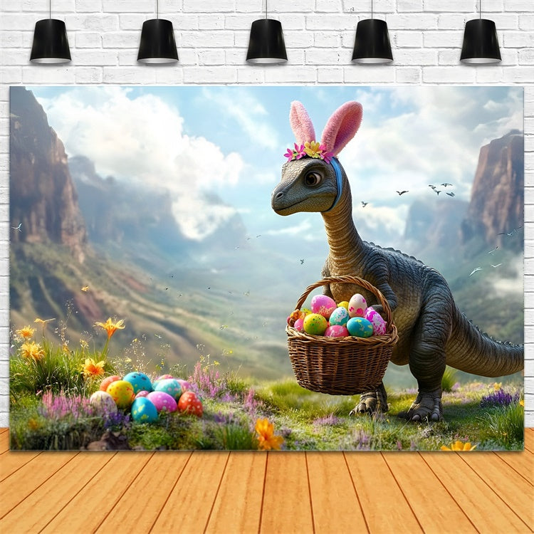 Ostern Fotografie Backdrops Dinosaurier Bunny Egg Hunt Backdrop CSH2-28
