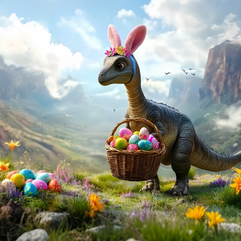 Ostern Fotografie Backdrops Dinosaurier Bunny Egg Hunt Backdrop CSH2-28