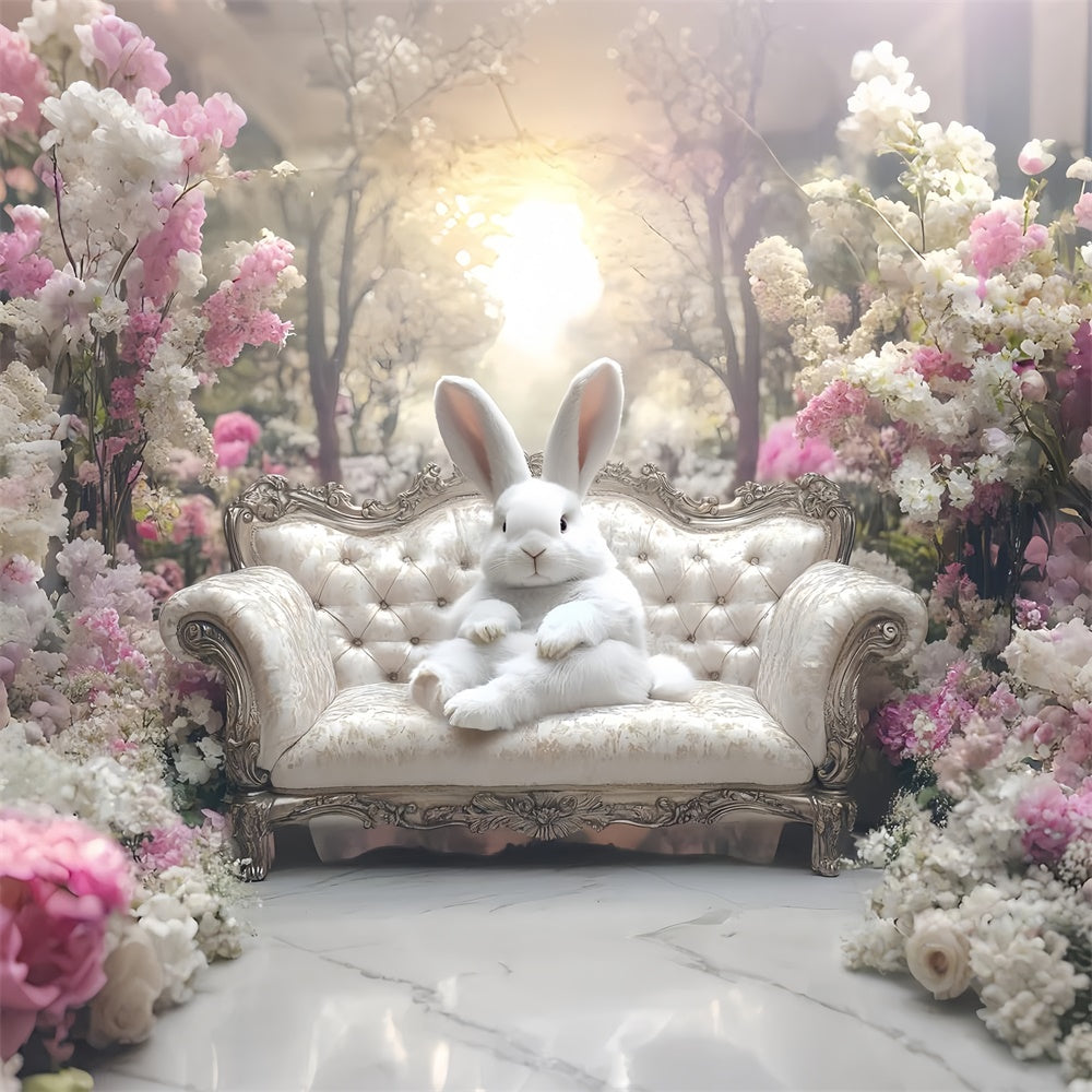 Ostern Fotohintergrund Tranquil Spring Garden Kaninchen Hintergrund CSH2-33