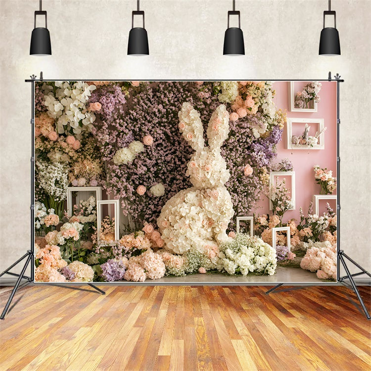Ostern Fotografie Backdrops Frühlingsgarten Blume Hase Backdrop CSH2-38