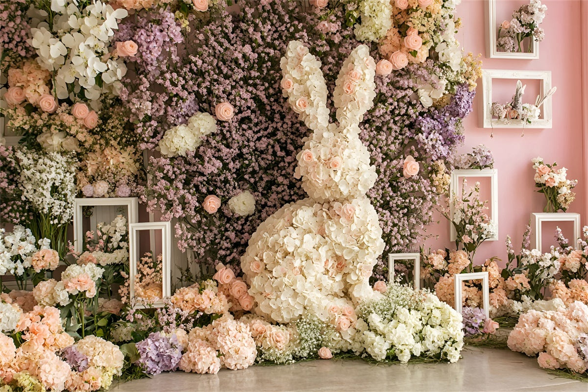 Ostern Fotografie Backdrops Frühlingsgarten Blume Hase Backdrop CSH2-38