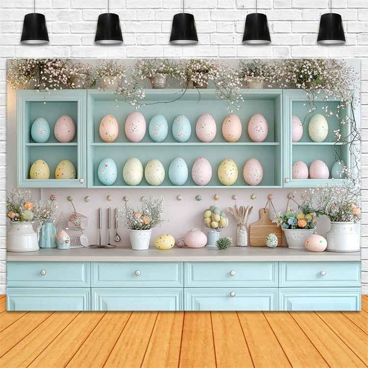 Ostern Backdrops Ideen Vibrant Flower Painted Eggs Backdrop CSH2-41