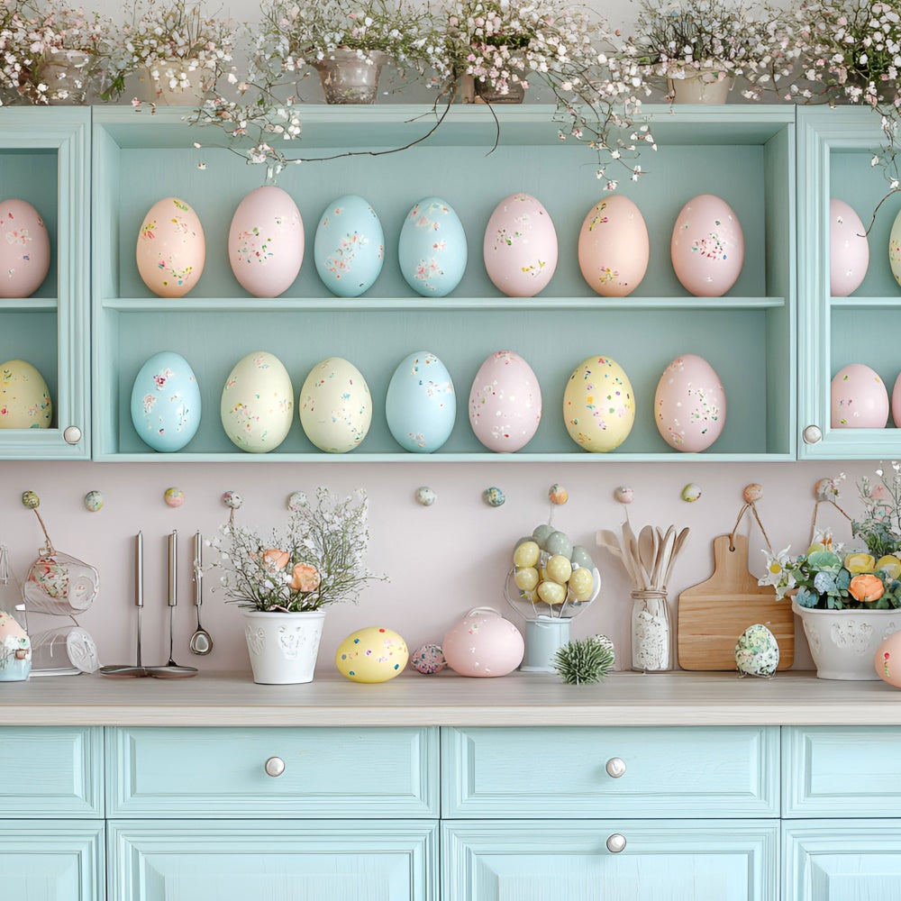 Ostern Backdrops Ideen Vibrant Flower Painted Eggs Backdrop CSH2-41