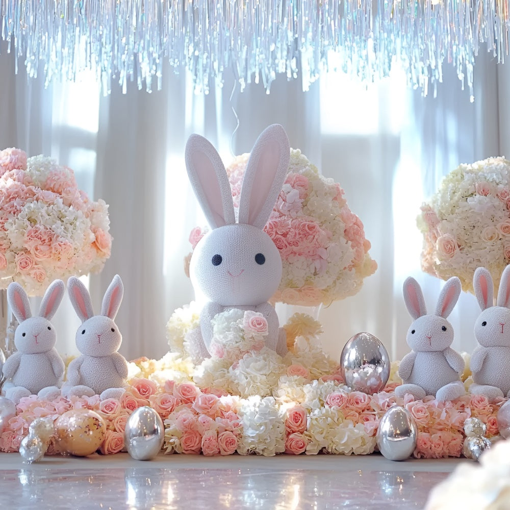 Ostern Fotohintergrund Adorable Bunny Display Flower Backdrop CSH2-43