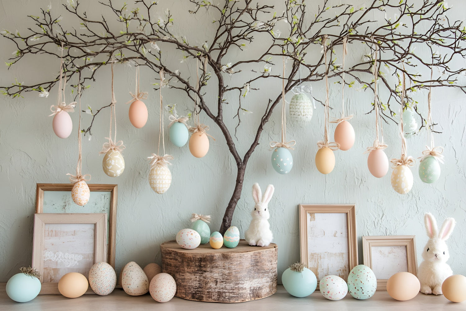 Ostern Backdrops Fotografie Frühling Hase Ei Baum Hintergrund CSH2-51