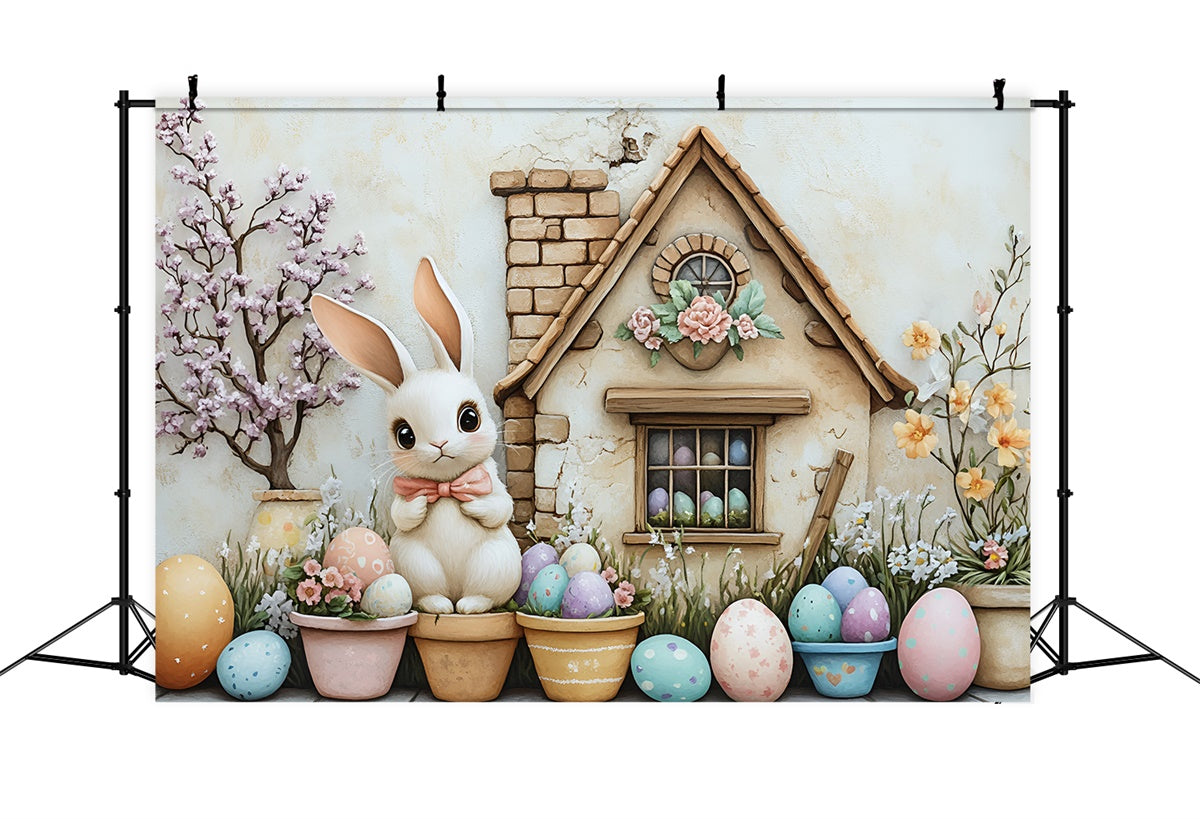 Fotohintergrund Ostern Floral Bunny Garden Egg Backdrop CSH2-6