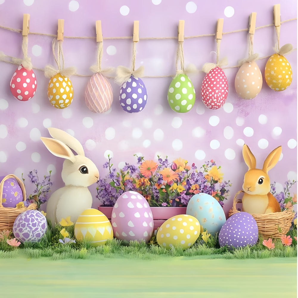 Fotografie Ostern Backdrop Fun Bunny bunte Eier Backdrop CSH2-7