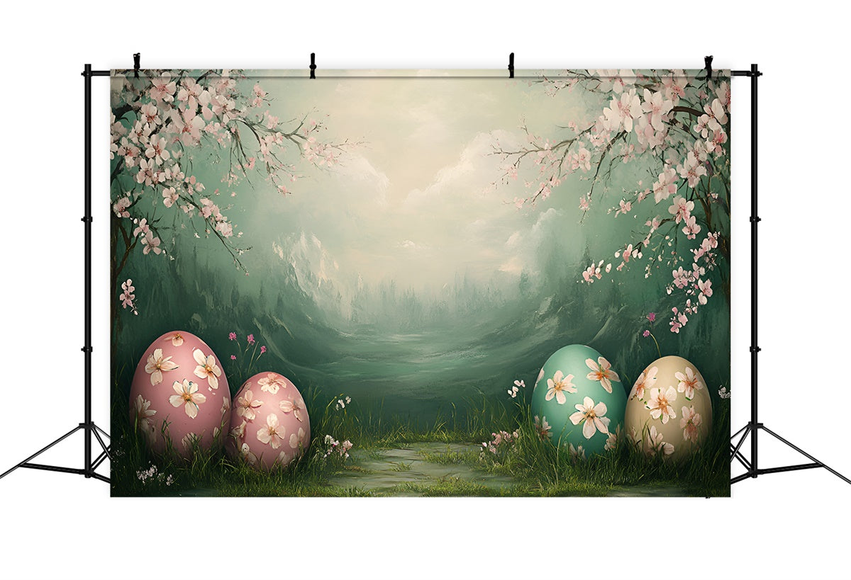 Backdrop für Ostern Kirschblüte Pastell Eier Backdrop CSH2-9