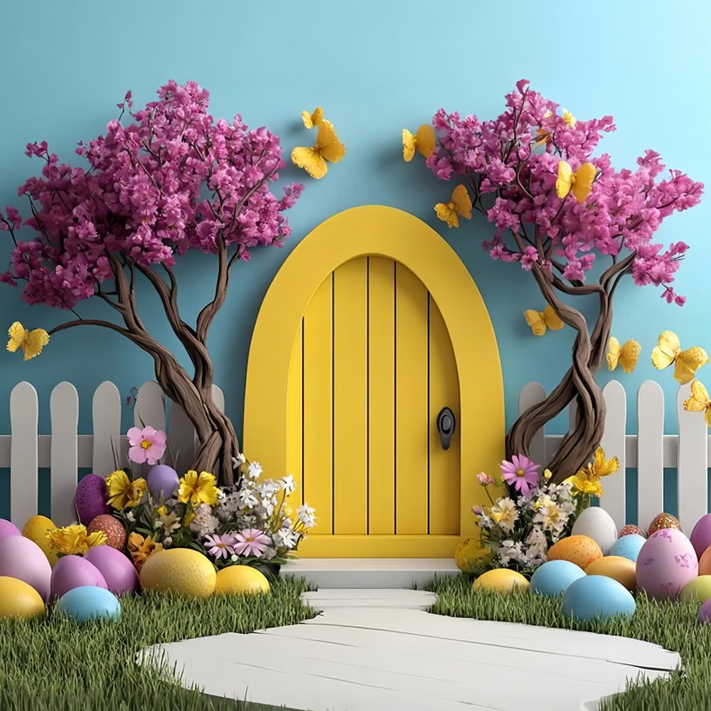 Ostern Backdrop Ideen Frühling Märchen Gelb Bogen Hintergrund CSH2-90
