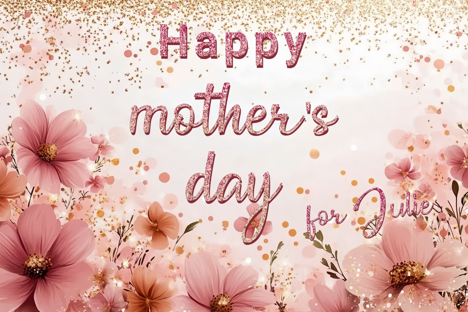 Muttertags-Hintergrundbild mit Blush-Blumen und Pailletten CSH3-109