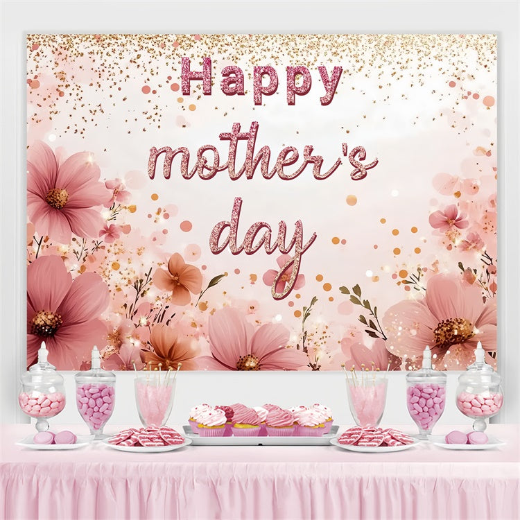 Muttertags-Hintergrundbild mit Blush-Blumen und Pailletten CSH3-109