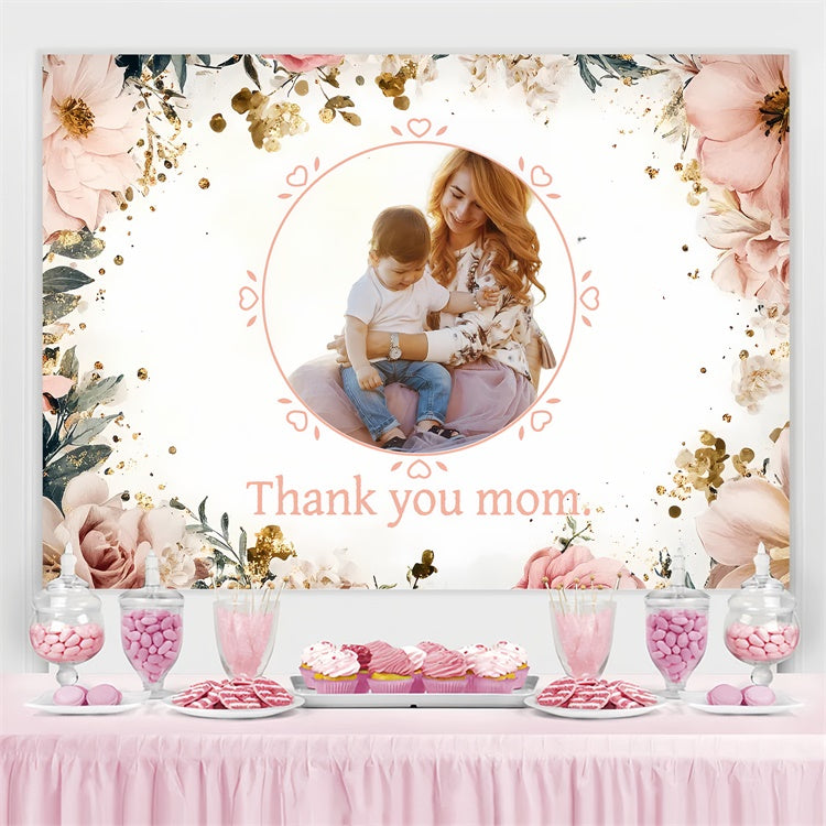 Muttertags-Hintergrundbild Personalisierbare Blumen Elfenbein Vintage CSH3-118