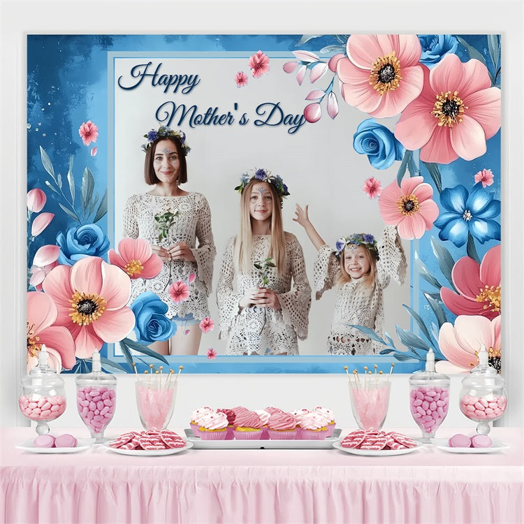 Muttertags-Hintergrundbild Personalisierbar Romantische Blaue Blüte CSH3-123