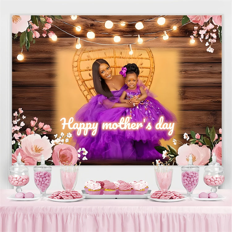 Muttertags-Hintergrundbild Personalisierbare Holzblume Warm CSH3-124