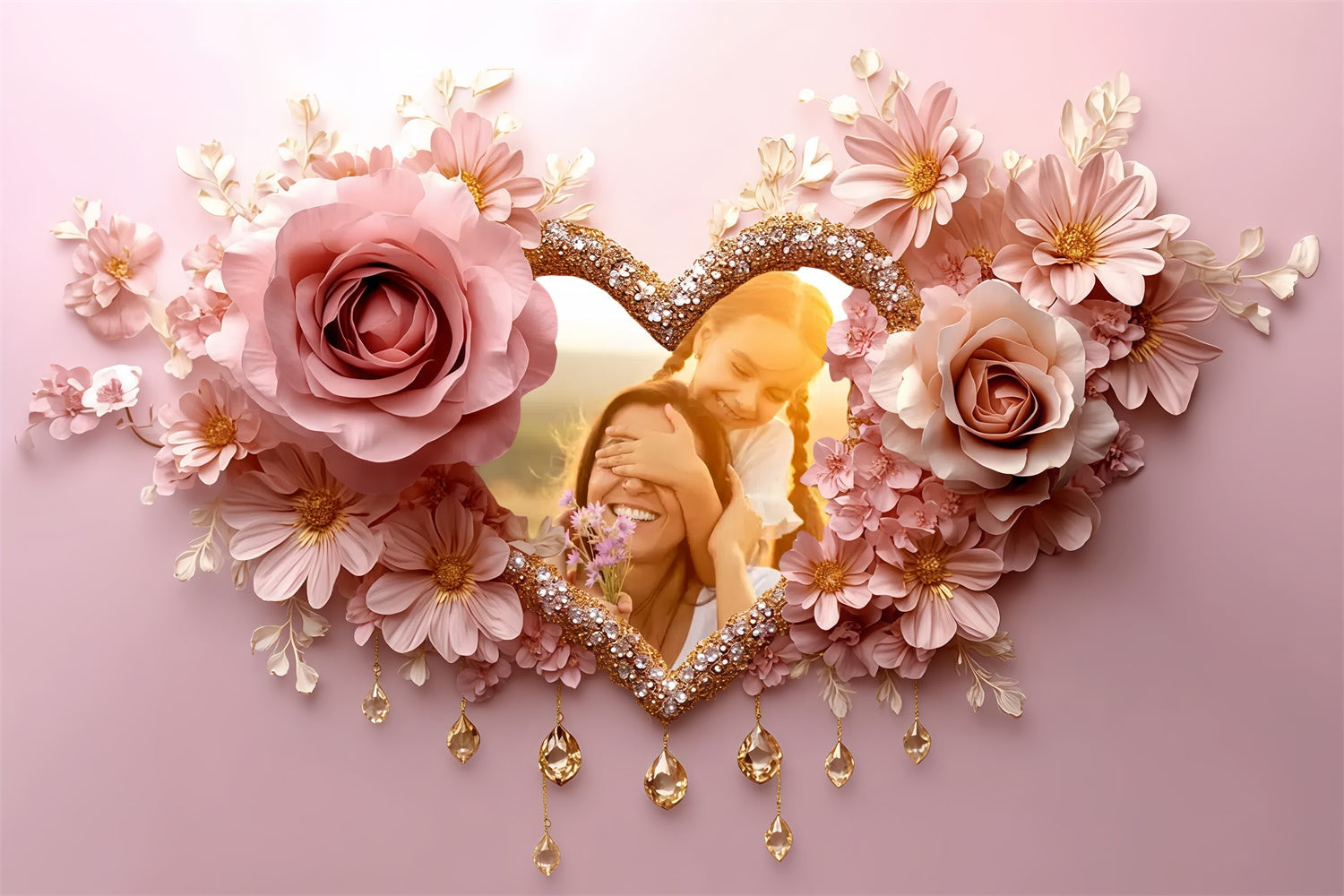 Muttertags-Hintergrundbild zum Anpassen Floral Traumrose CSH3-125