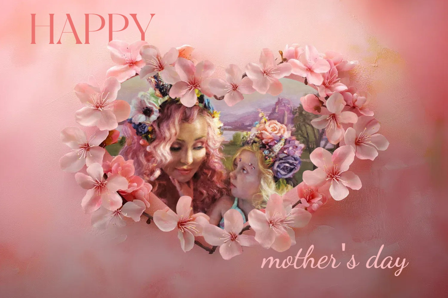 Muttertags-Hintergrundbild zum Anpassen Floral Fantasy Wonderland CSH3-147