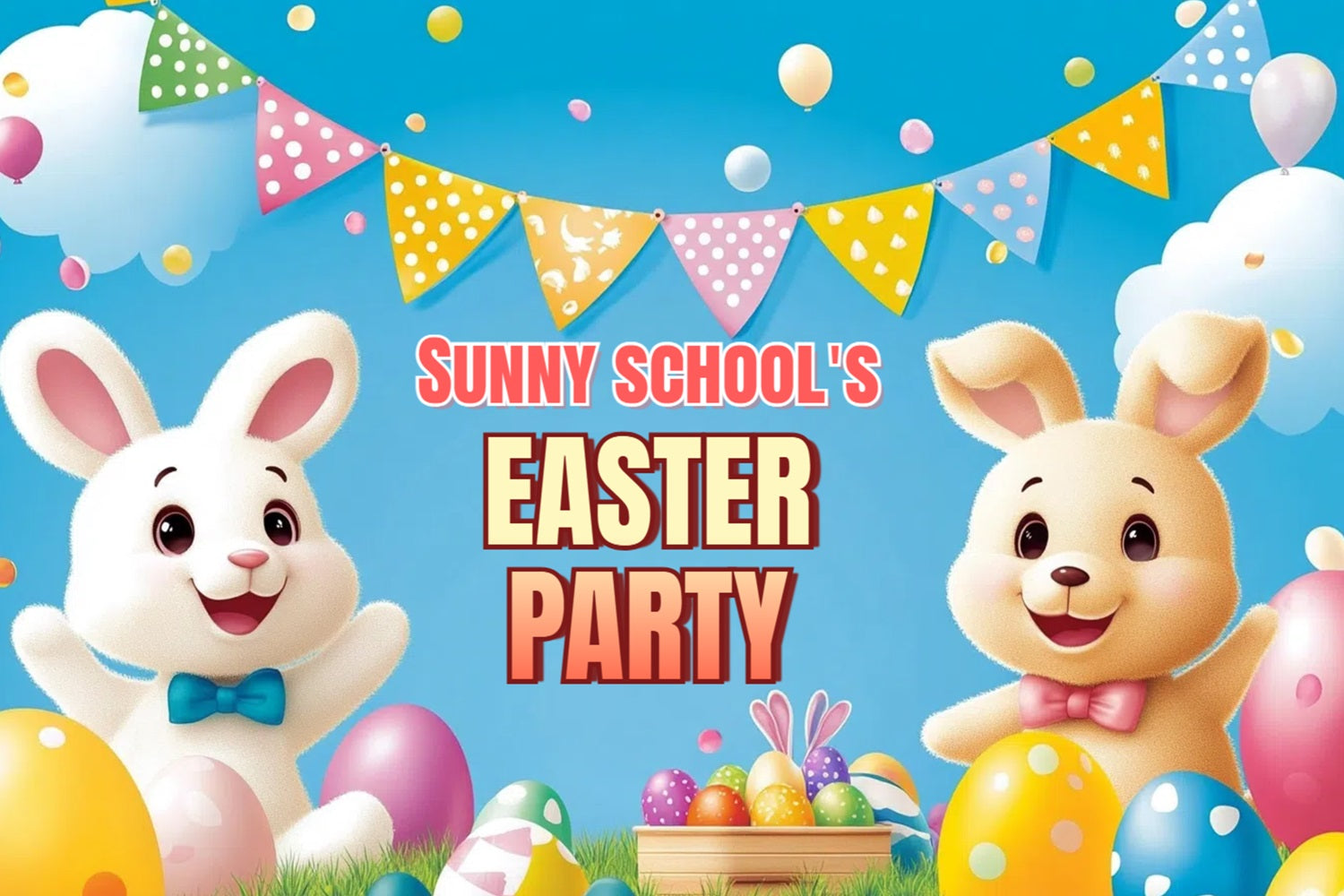 Ostern Bunny Backdrops Adorable Bunny Celebration Individuelles Backdrop CSH3-233