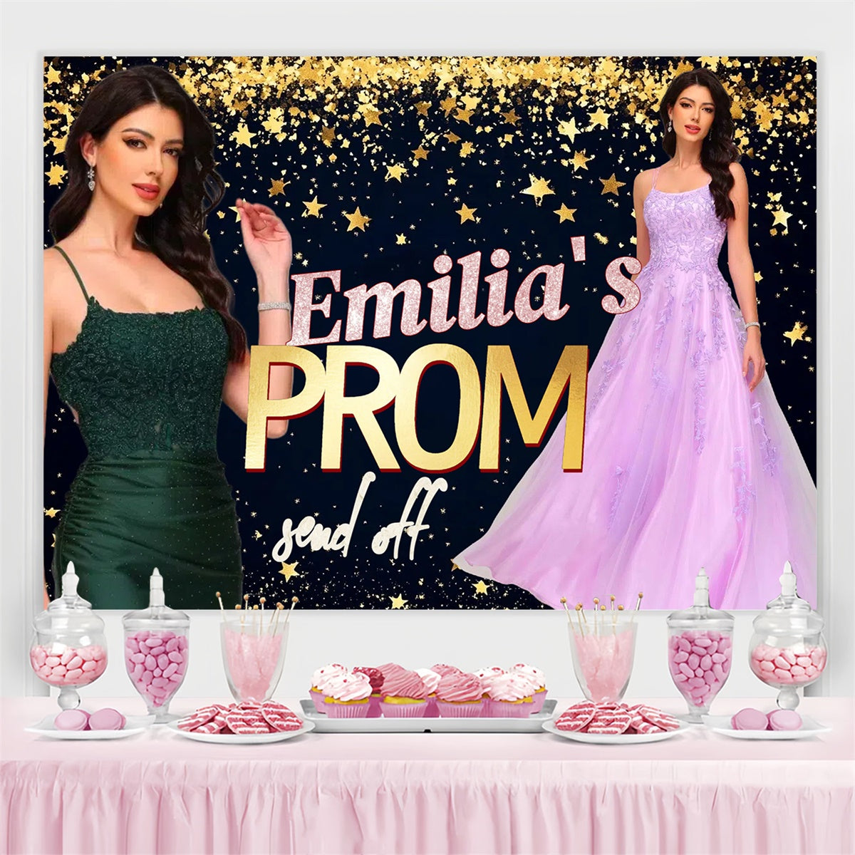Prom Fotohintergrund Elegant Pailletten Prom Graduation Party benutzerdefinierte Hintergrund CSH3-266