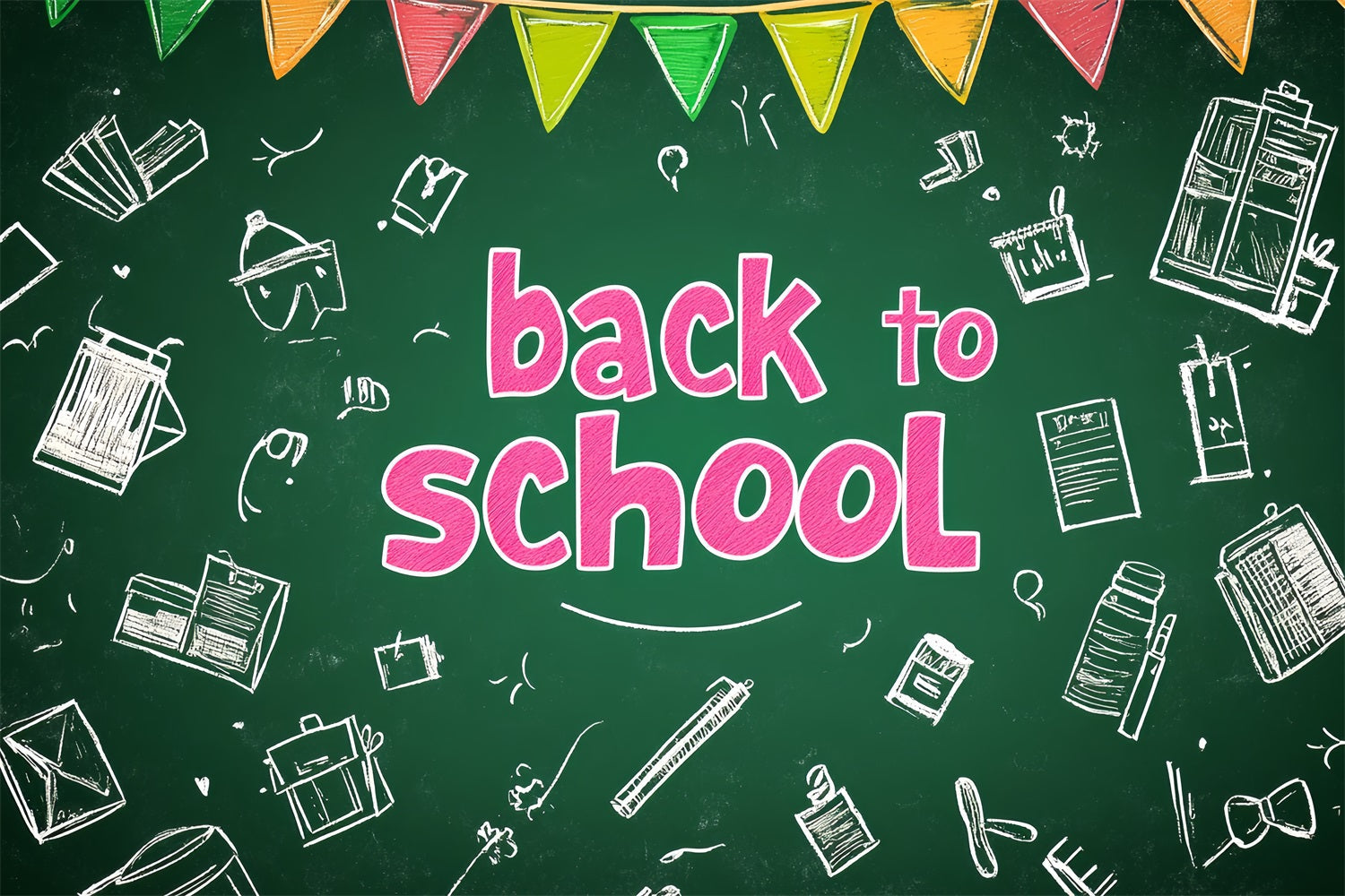 Back To School Backdrop Ideen Klassisch Grün Kreidetafel Backdrop CSH3-36