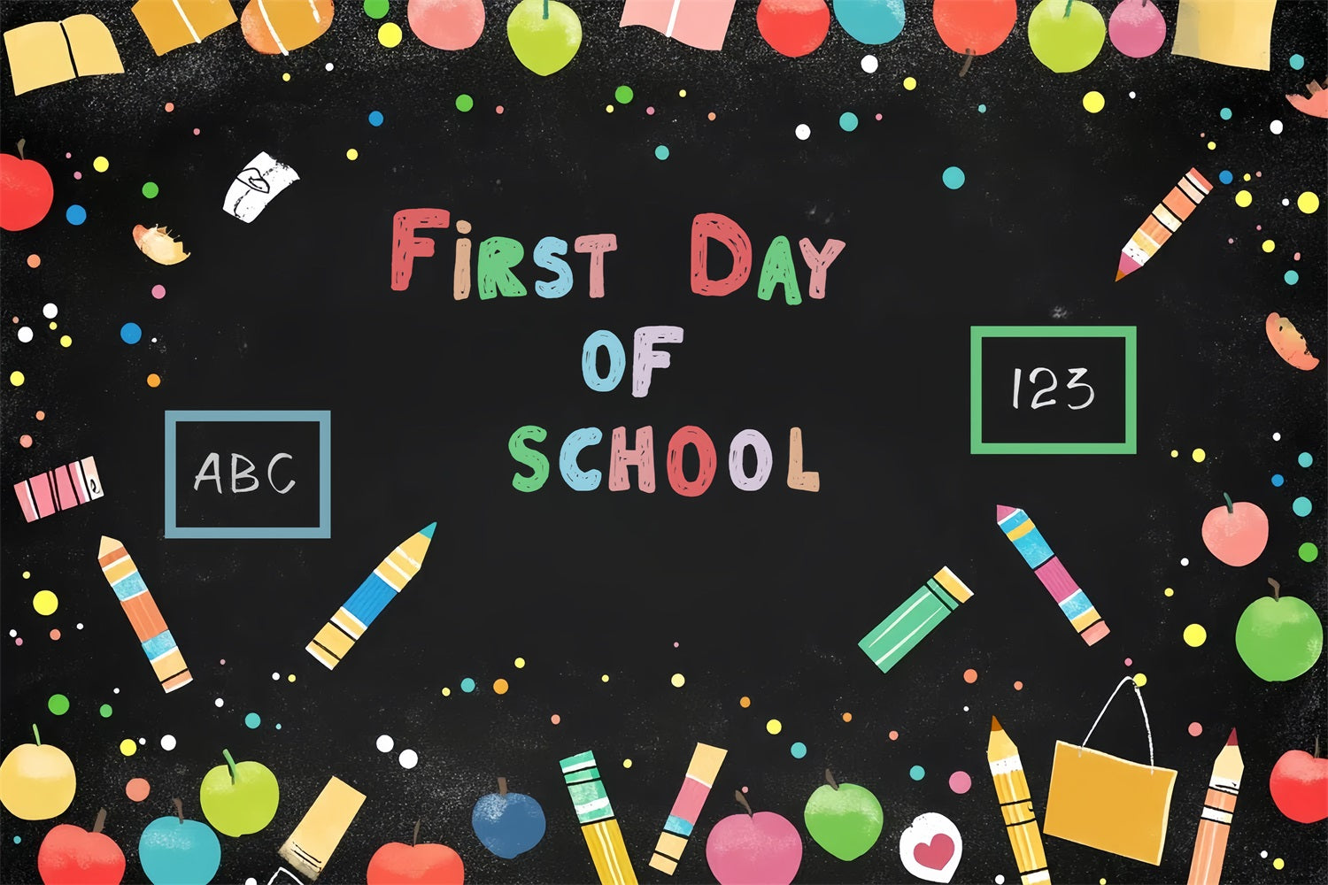 Back To School Backdrop Ideen Fun Blackboard Dekoration Backdrop CSH3-42
