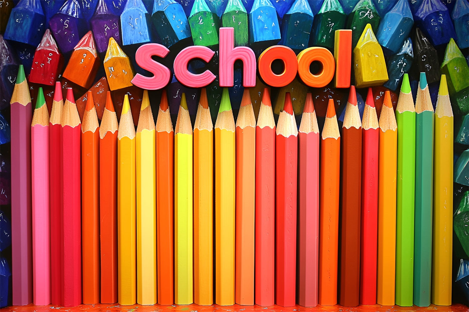 Backdrop für Back To School Kunst Schule Bleistift Thema Hintergrund CSH3-44