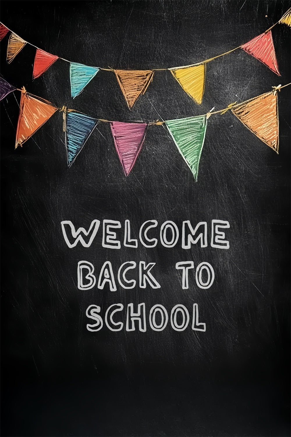 Back To School Fotohintergrund Klassische Kreidetafel Willkommen Hintergrund CSH3-61