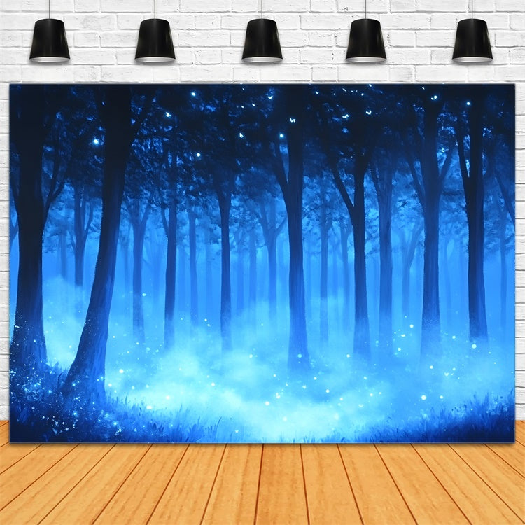 Fotografie Backdrops Wald Nebliger Blauer Wald Backdrop CSH4-101