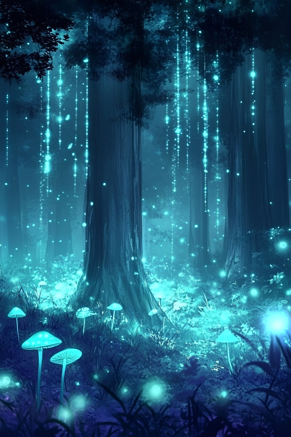 Fotografie Backdrop Wald Glühende Pilze Glitzernde Kulisse CSH4-103
