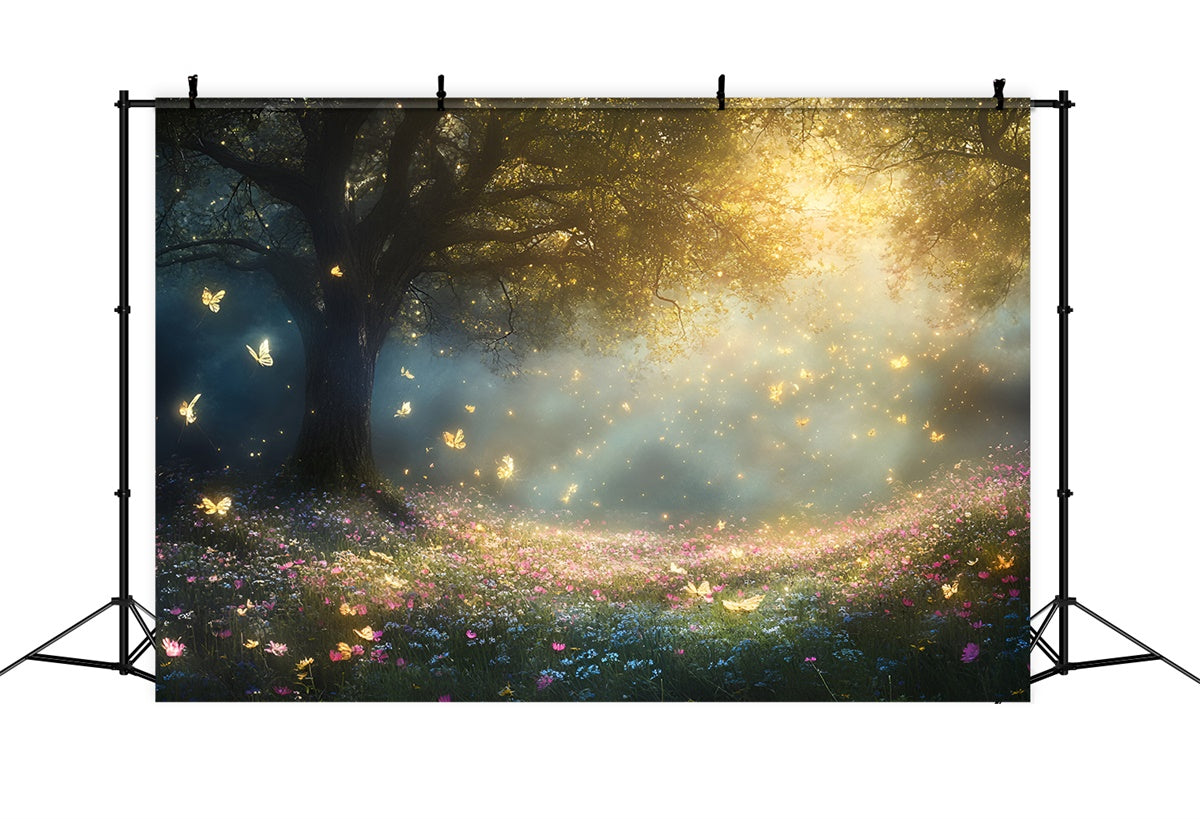 Fotografie Hintergrund Wald Goldener Schmetterling Wiese Hintergrund CSH4-110