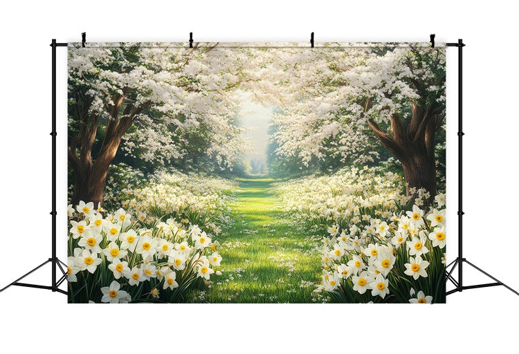 Wald Fotokulissen Verträumter Blumenpfad Hintergrund CSH4-113
