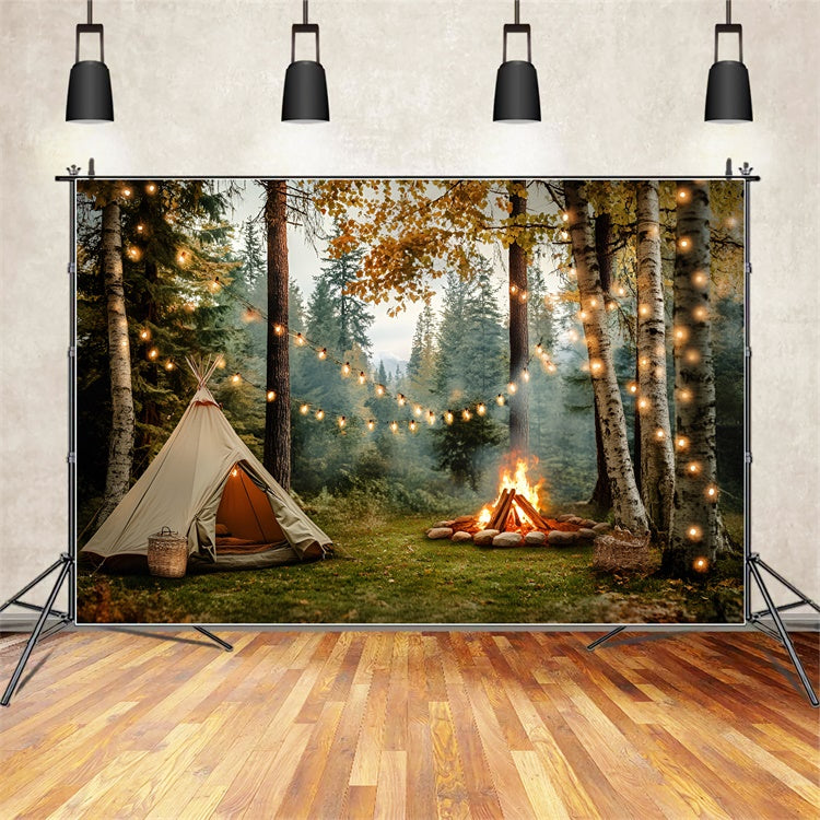 Herbst Wald Backdrop Gemütlicher Wald Camping Backdrop CSH4-116