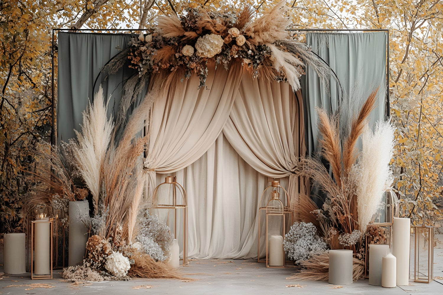 Boho Hochzeit Hintergrund Herbst Romantik Floral Hintergrund CSH4-125
