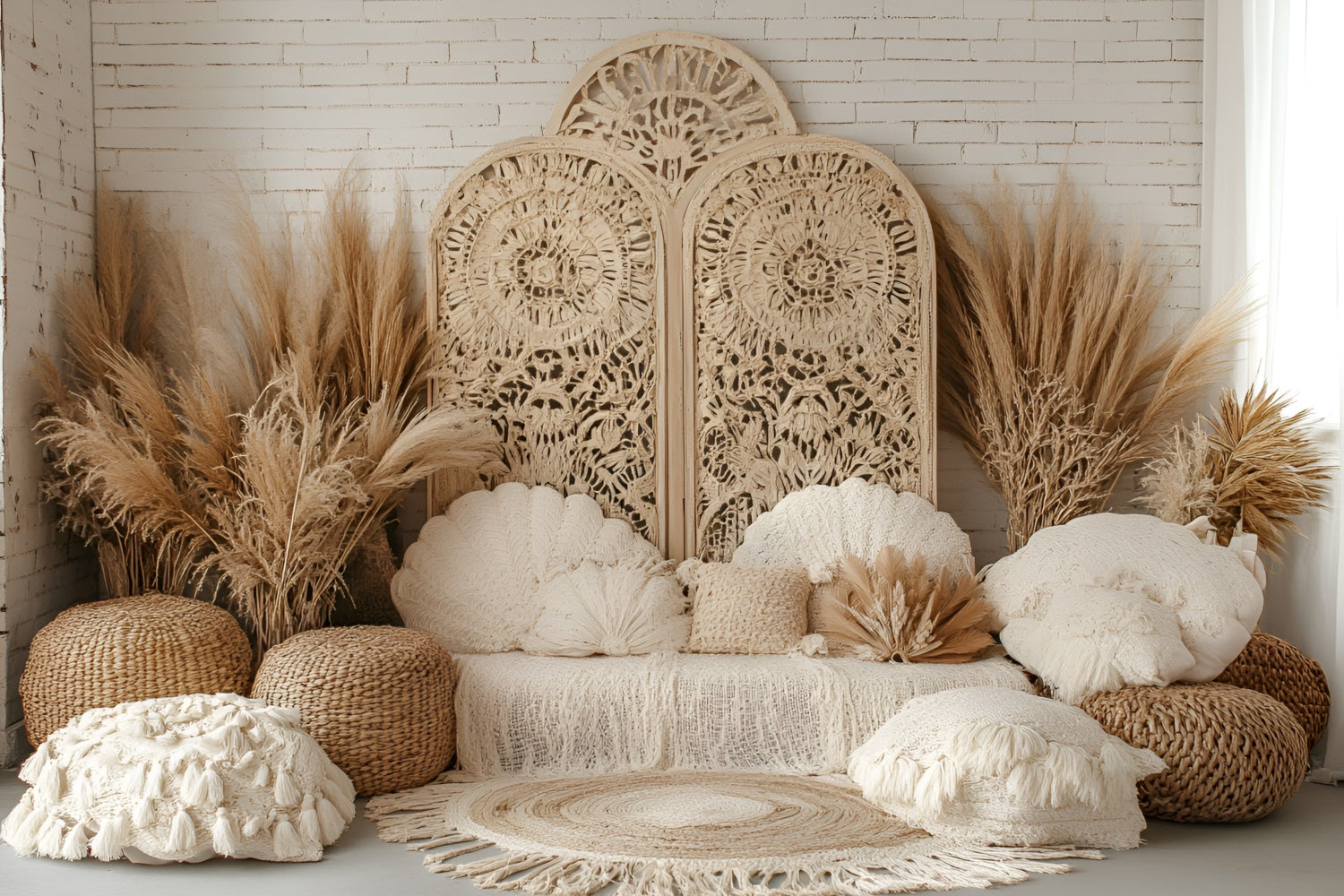 Boho Fotokulisse Makramee Pampas Dekor Hintergrund CSH4-130