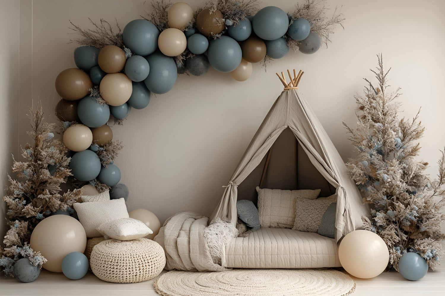 Boho Fotokulisse Gemütliches Zelt Winter Ballon Kulisse CSH4-137