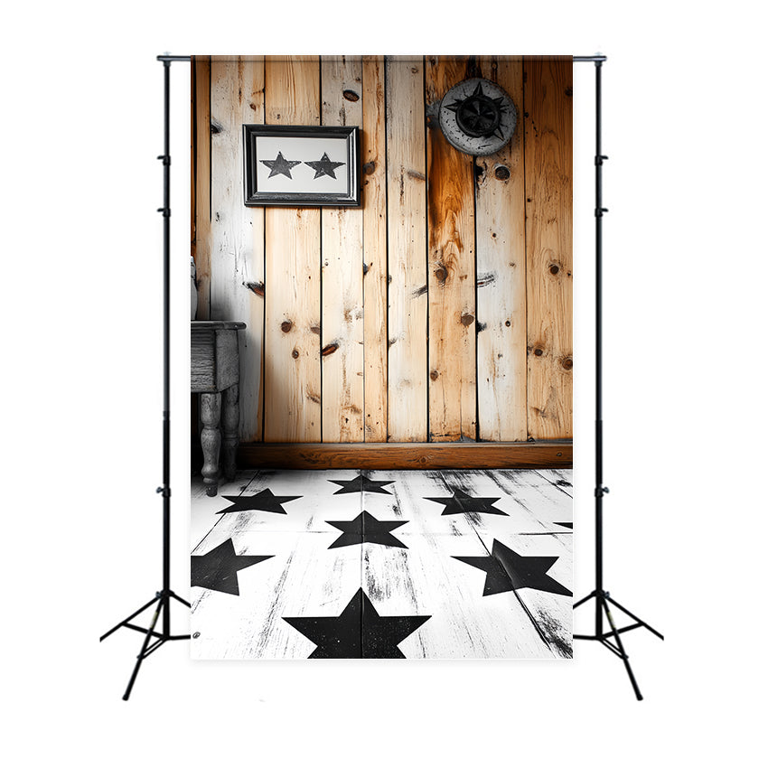 Porträtfotografie Backdrops Gemütlicher Holzstern Raum Backdrop CSH4-175