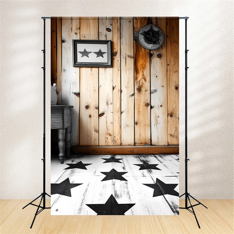 Porträtfotografie Backdrops Gemütlicher Holzstern Raum Backdrop CSH4-175