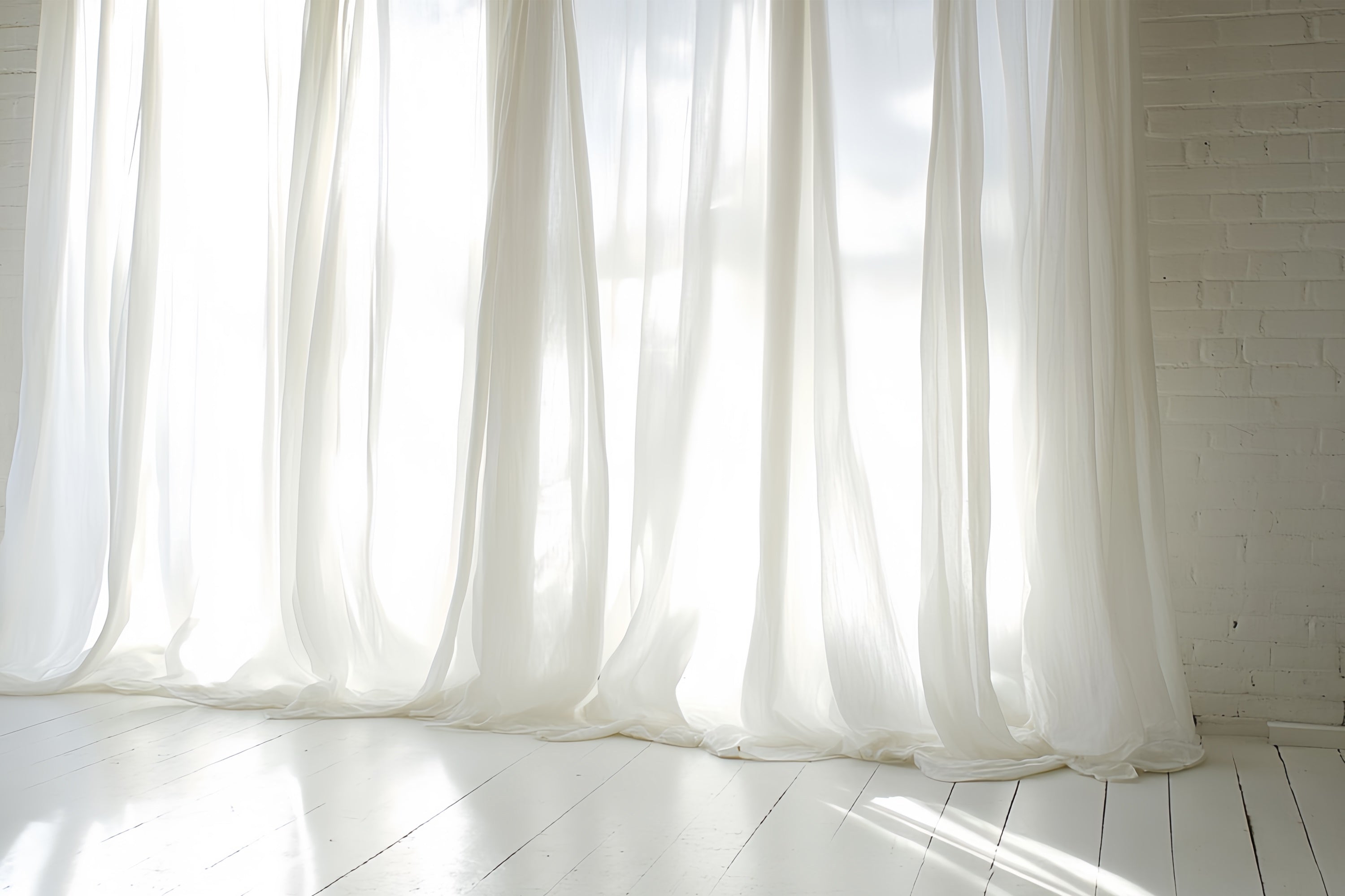 Porträt Studio Hintergründe Soft White Sheer Curtain Backdrop CSH4-179
