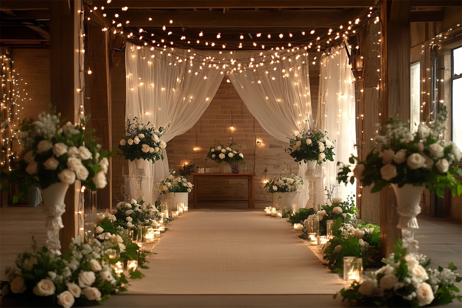 Boho Hochzeit Backdrop Bauernhof Scheune Blumen Backdrop CSH4-214