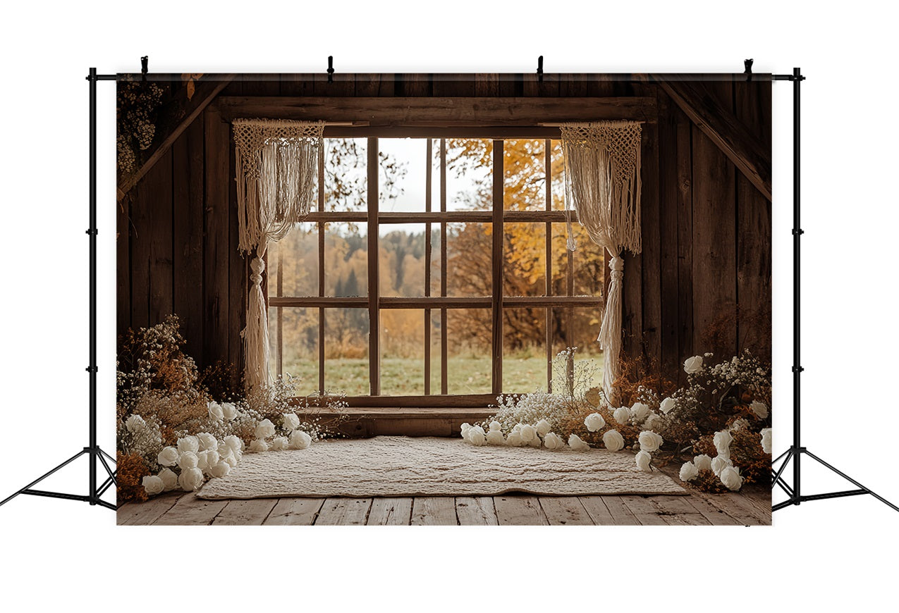 Boho Backdrop Ideen Scheune Fenster Blumen Hintergrund CSH4-233