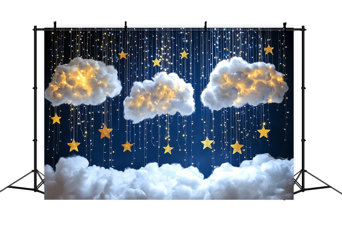 Wolken Fotohintergrund Glitzernde Sterne Puffy Cloud Backdrop CSH4-245