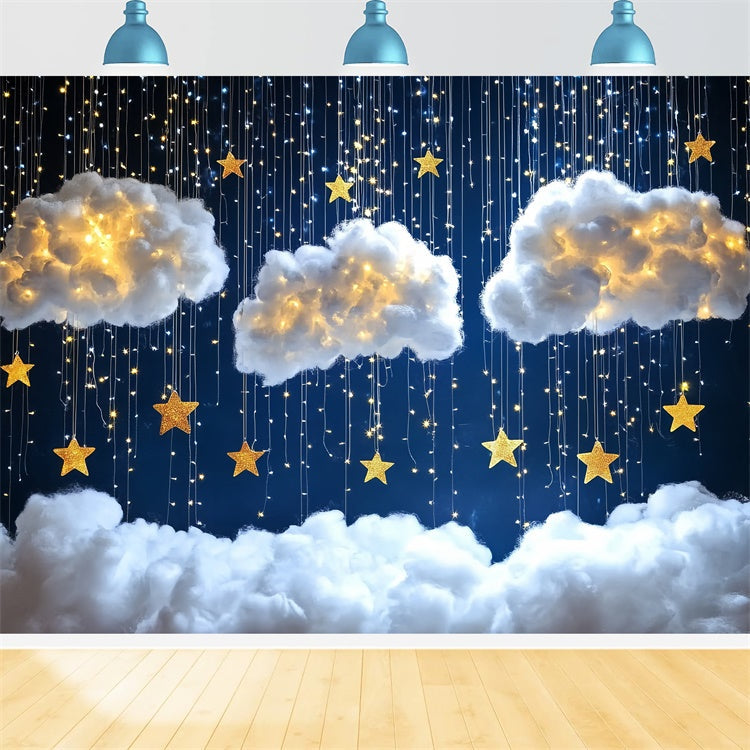Wolken Fotohintergrund Glitzernde Sterne Puffy Cloud Backdrop CSH4-245