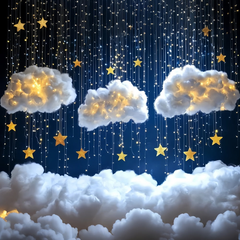 Wolken Fotohintergrund Glitzernde Sterne Puffy Cloud Backdrop CSH4-245